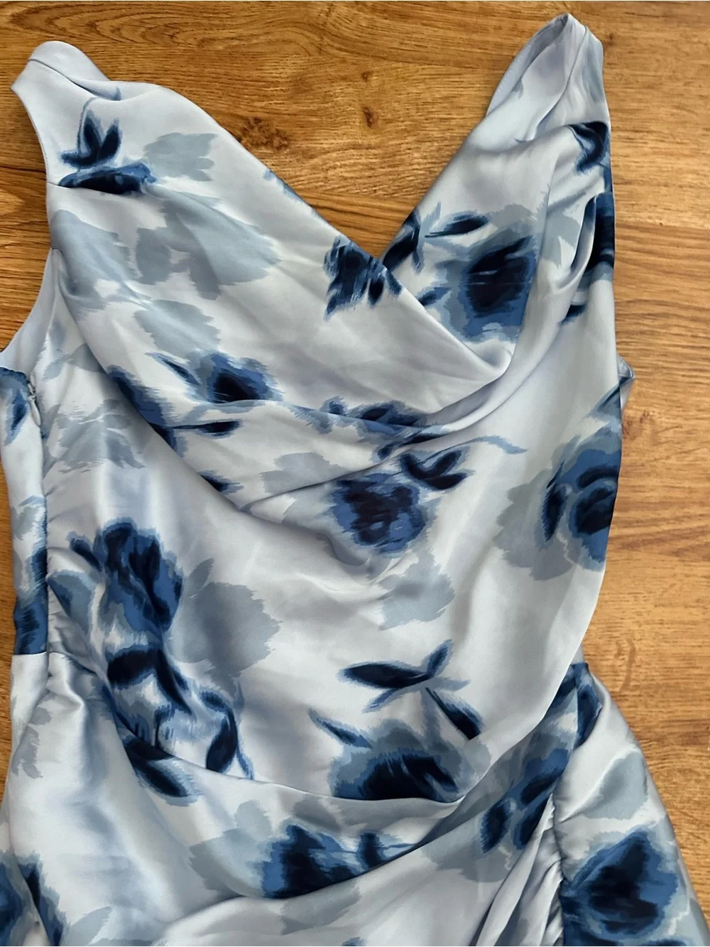 NWT Abercrombie & Fitch Blue Floral Cowl Maxi Dress S